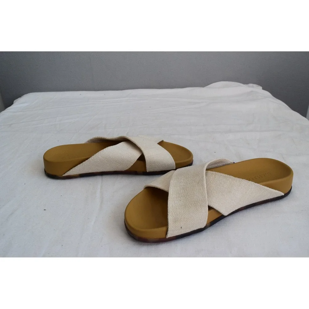 Rothy's The Weekend Slide 8.5 Oatmeal Crisscross Sandal Womens Sustainable
